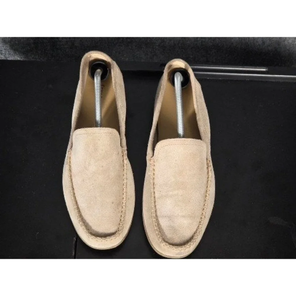 Frye & Co Mens Ash Suede Loafers Tan Beige Slip On Driving‎ Mocs 3480143-ASH 9.5
